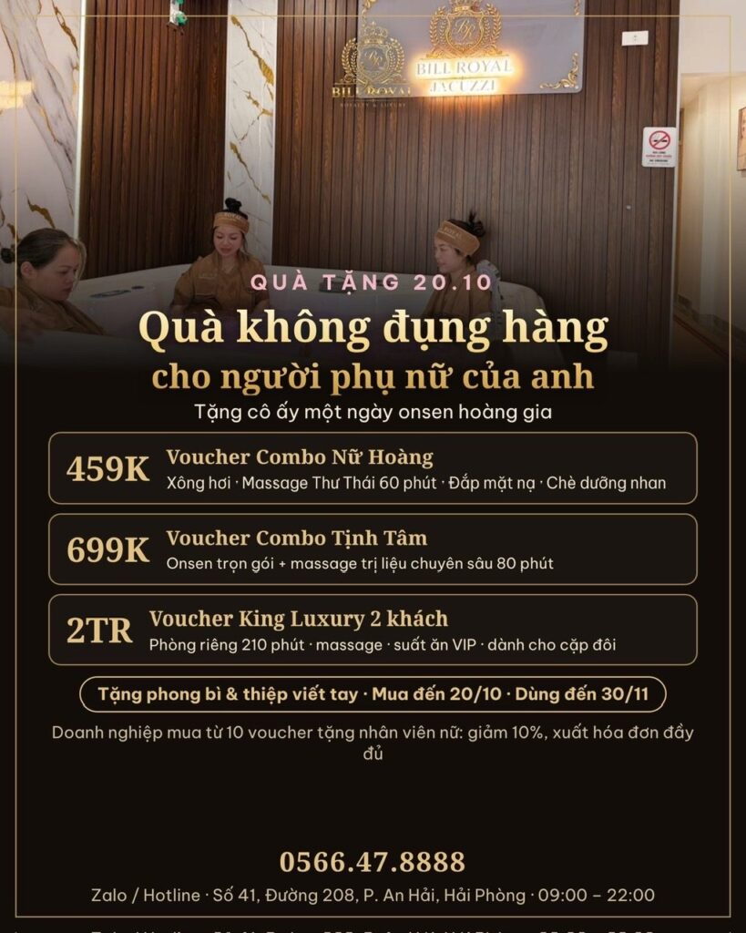 Voucher quà tặng 20/10 Bill Royal